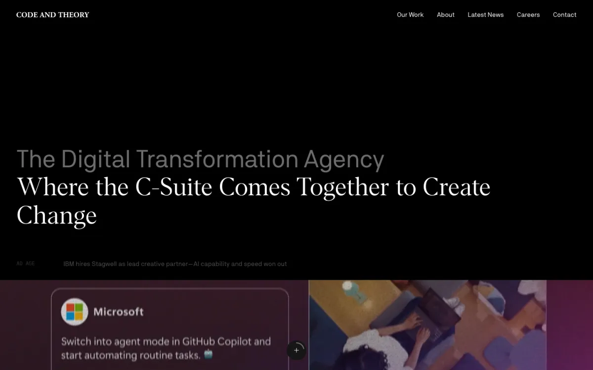 Code and Theory homepage, captured September 28, 2026
