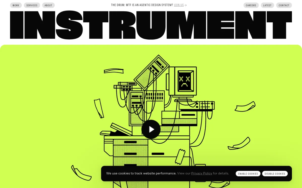 Instrument homepage, captured September 28, 2026