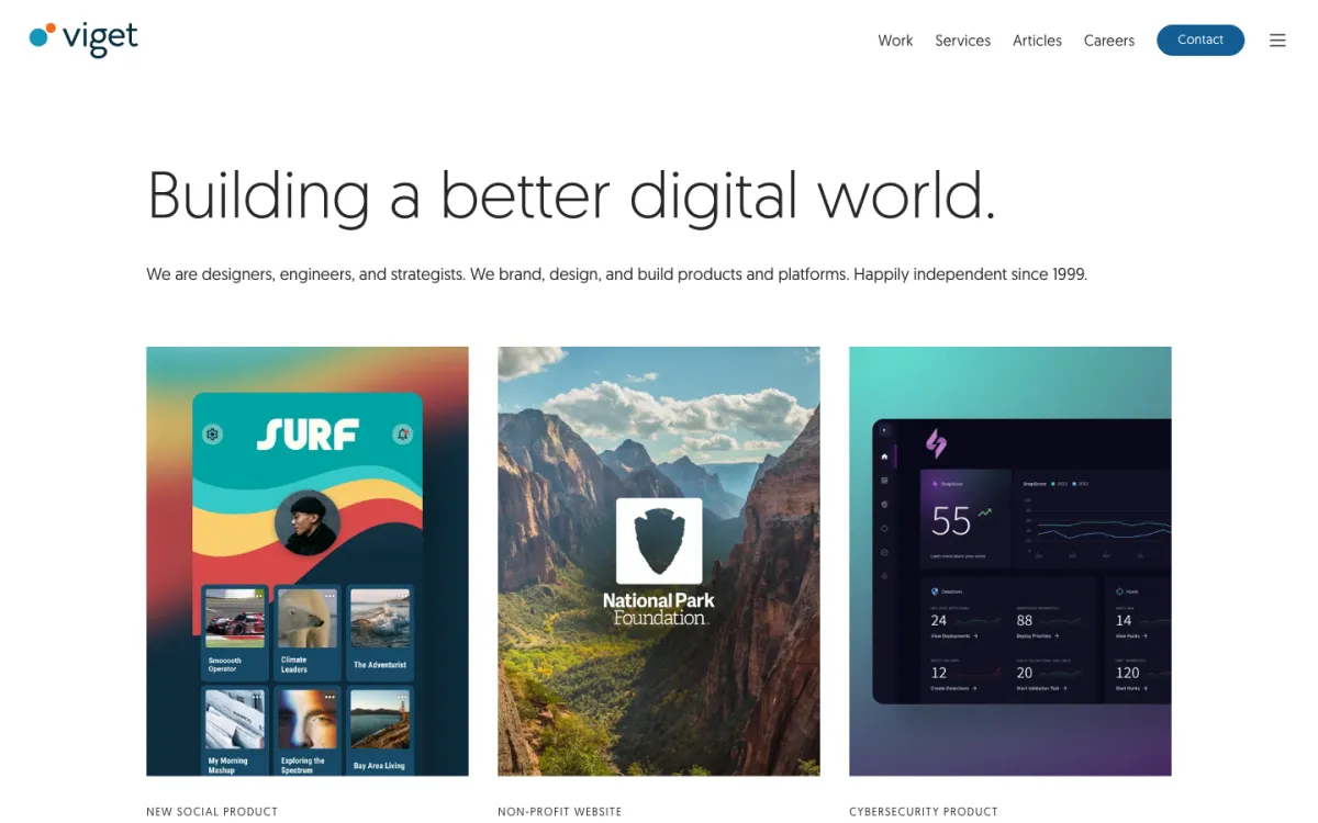 Viget homepage, captured September 28, 2026